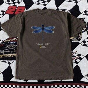 National Geographic Dragonfly "Why am I so fly" Brown T shirt